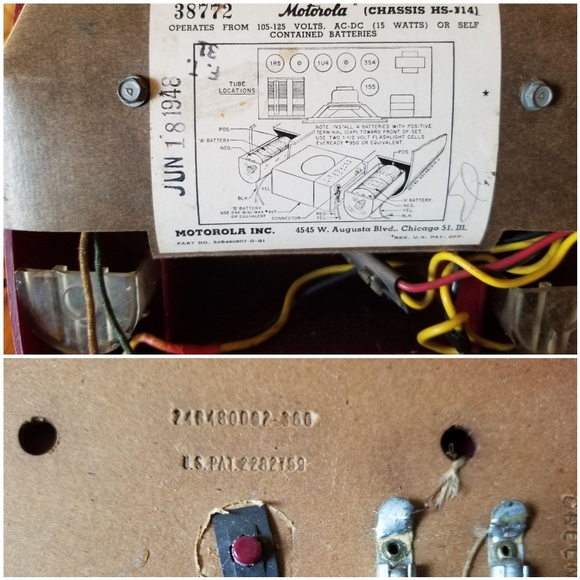 1948 MOTOROLA RADIO bakelite catalin RED reconditioned WORKS!! - Picture 7 of 8